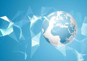 globe background with low poly design vector