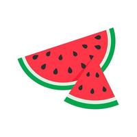 Watermelon vector. red fruit cut into pieces with seeds inside Refreshing food in the summer vector