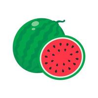 Watermelon vector. red fruit cut into pieces with seeds inside Refreshing food in the summer vector