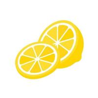 Sour yellow lemons. High vitamin C lemons are cut into slices for summer lemonade. vector