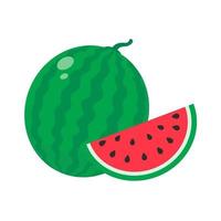 Watermelon vector. red fruit cut into pieces with seeds inside Refreshing food in the summer vector