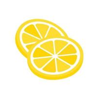 Sour yellow lemons. High vitamin C lemons are cut into slices for summer lemonade. vector