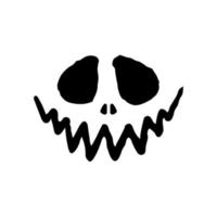 Scary Ghost Horror Face Silhouette Vector For Carving On Halloween Pumpkin