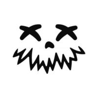 Scary Ghost Horror Face Silhouette Vector For Carving On Halloween Pumpkin