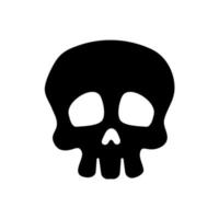 Bone vector. Skull shadow from ghost skeleton in scary graveyard on Halloween. vector