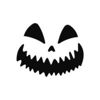 vector de silueta de cara de terror fantasma aterrador para tallar en calabaza de halloween