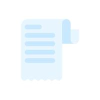 Expense bill. Receipt paper labeled Expenses due to purchase of the product. vector