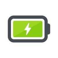 Green battery icon Batteries that contain clean energy from nature. Environmental conservation concept vector