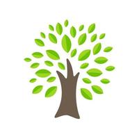Tree icon simple flat green tree design Economical paper usage ideas To reduce cutting down trees vector