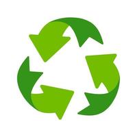 icono de reciclaje. una flecha que gira sin cesar en concepto de reutilización reciclada. vector