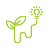 Light bulb icon. Light bulb illuminated by solar energy. Environmental conservation concept vector