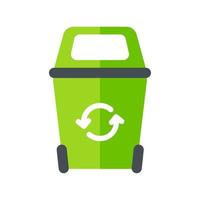 icono de papelera de reciclaje. la basura verde puede ayudar a proteger el medio ambiente concepto de separación de residuos vector