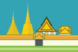 Thailand Temple Landmark. Vector illustration