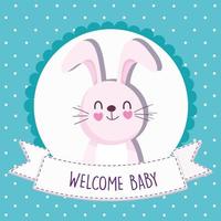 baby shower rabbit vector