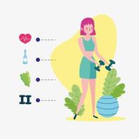 woman healthy lifestyle vector