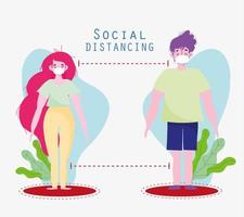 couple social distancing vector