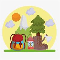 camping adventure travel vector