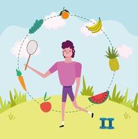 man healthy lifestyle vector