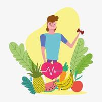 healthy lifestyle man vector