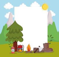 camping adventure banner vector