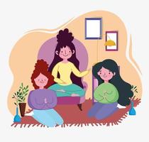 girls living room vector