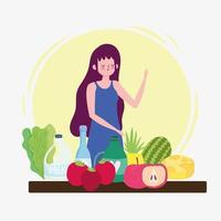woman with healthy life vector