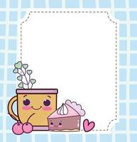 cute cup and cake vector