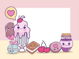 cute food cartoon vector