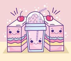 cute jelly frappe vector