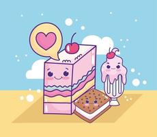 cute jelly icecream vector