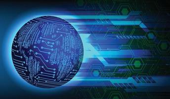 world binary circuit board future technology, blue hud cyber security concept background vector