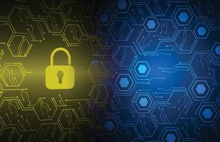 Closed Padlock on digital background, cyber security vector