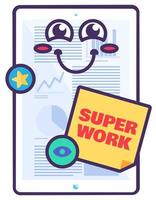 Super work appreciation sign for school reward vector