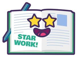 Teacher school reward, star work sticker for award vector