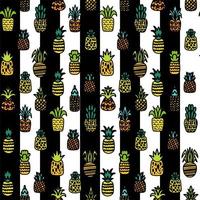 Pineapples vector seamless pattern