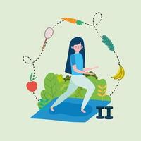 girl healthy lifestyle vector