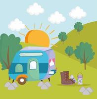 linterna de camping camper vector