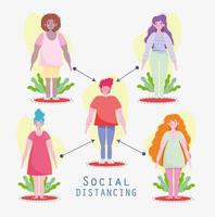 mantener el distanciamiento social vector