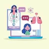 consulta médica por internet vector