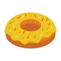 elementos de donut glaseado vector