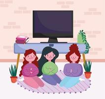 girls living room vector