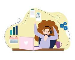 woman working online vector