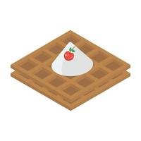 Cream Waffle and Dessert vector