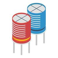 condensadores y componentes de circuito vector