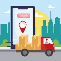 transporte de entrega online vector
