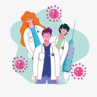 covid 19 vaccination doctors vector