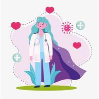 woman doctor superhero vector