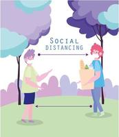 social distancing protection vector