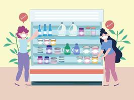 people grocery shop vector