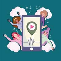 mobile music application vector